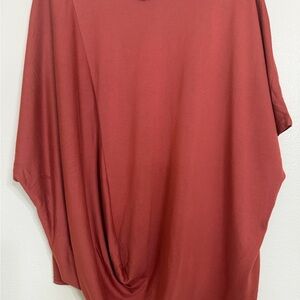 Athleta Draped Short-Sleeve Tunic - Rust Red